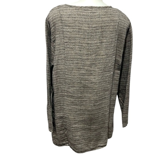 Flax grayish tan long sleeve linen tunic top size medium - Picture 2 of 10